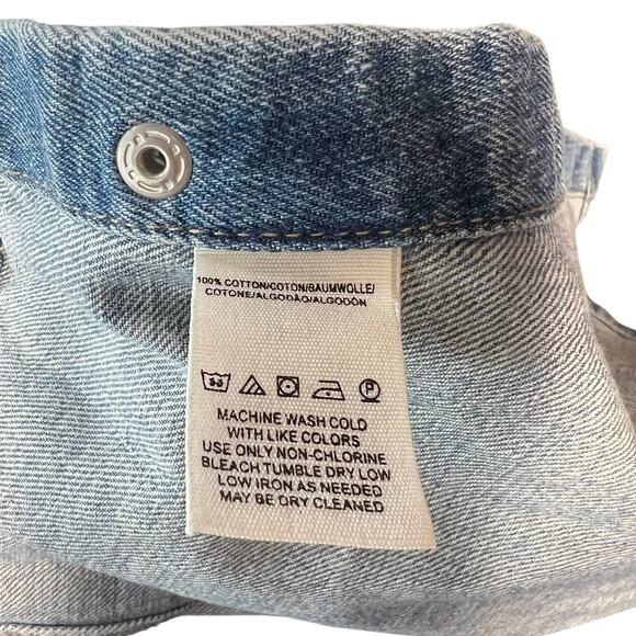 Free People Louise Denim Skirtall Overall Dress Medium Wash Blue Size 0 - Picture 12 of 13